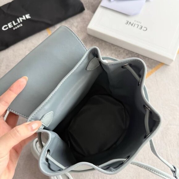 CELINE Bonnie flip cover magnetic buckle closure drawstring backpack - Picture 6 of 6
